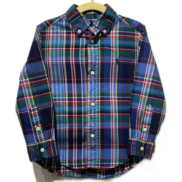 Ralph Lauren Long Sleeve Plaid Button Down Shirt Boys 3T - Picture 1 of 7